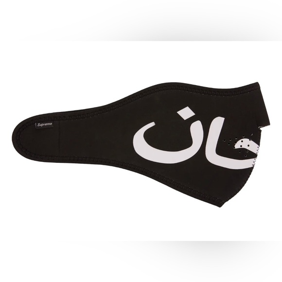 NEW SUPREME BLACK ARABIC LOGO NEOPRENE FACE MASK - Picture 1 of 2